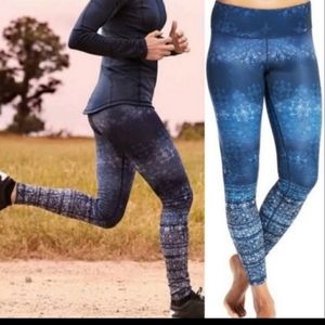 CALIA Blue Yonder Warm Printed Leggings Small